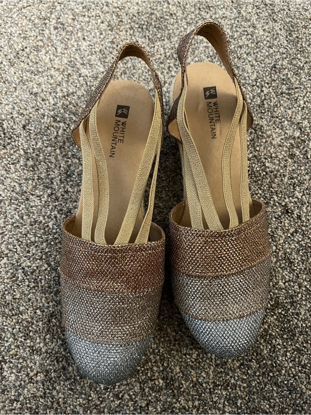 White Mountain Women's Glitter Espadrille Wedges